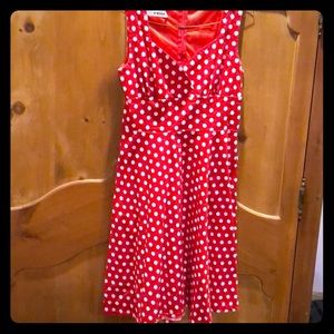 Red poke dot dress